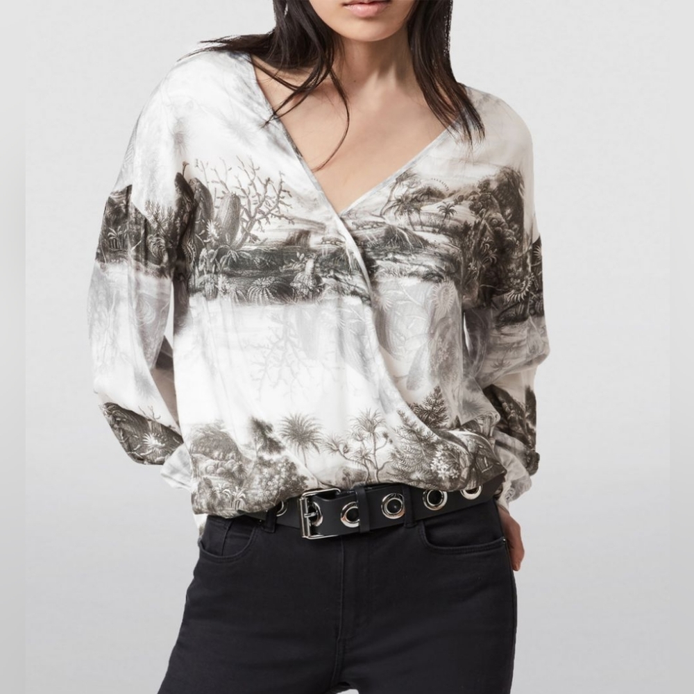 ALL SAINTS Illusio Print Penny Top
